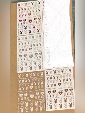 NWT Playboy LOT DESIGNER NAIL STICKERS ART DECOR 3D PER SHEET  4-OPTION…